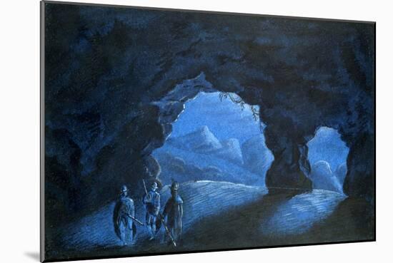 Three People in a Cave in the Mountains, 1825-George Sand-Mounted Giclee Print