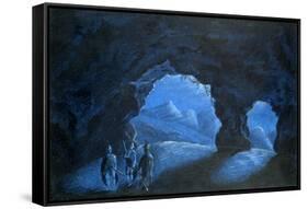Three People in a Cave in the Mountains, 1825-George Sand-Framed Stretched Canvas