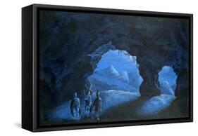 Three People in a Cave in the Mountains, 1825-George Sand-Framed Stretched Canvas