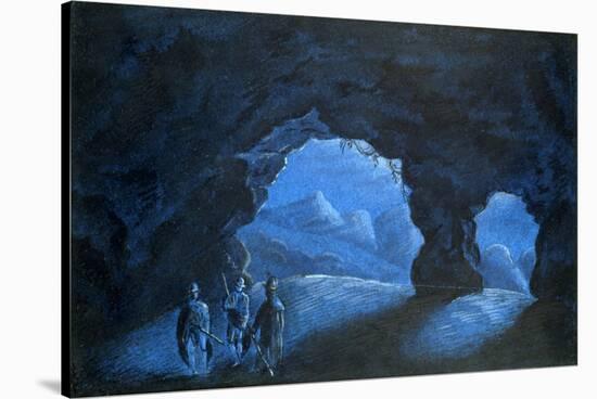 Three People in a Cave in the Mountains, 1825-George Sand-Stretched Canvas