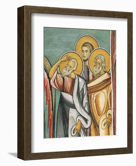 Three People in a Church, Panagia Too Araka, Bizantine, Troodos Mountains, Cyprus-null-Framed Giclee Print