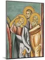 Three People in a Church, Panagia Too Araka, Bizantine, Troodos Mountains, Cyprus-null-Mounted Giclee Print