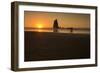 Three People Walk Along Cannon Beach, Oregon, at Sunset-Ben Coffman-Framed Photographic Print