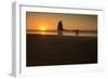 Three People Walk Along Cannon Beach, Oregon, at Sunset-Ben Coffman-Framed Photographic Print