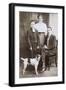 Three People with Terrier Dog-null-Framed Photographic Print