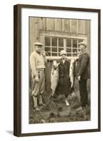 Three People with Two Fish-null-Framed Art Print