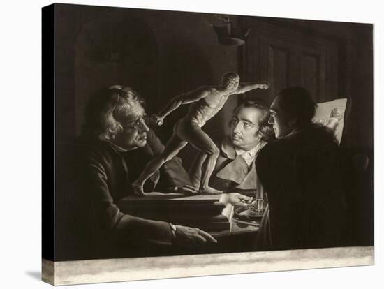 Three Persons Viewing the Gladiator by Candlelight, Engraved by William Pether, 1769-Joseph Wright of Derby-Stretched Canvas