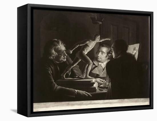Three Persons Viewing the Gladiator by Candlelight, Engraved by William Pether, 1769-Joseph Wright of Derby-Framed Stretched Canvas