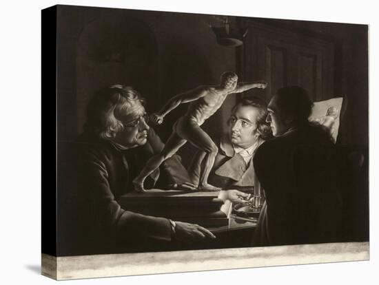 Three Persons Viewing the Gladiator by Candlelight, Engraved by William Pether, 1769-Joseph Wright of Derby-Stretched Canvas