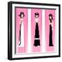 Three Pink Lady-bruniewska-Framed Art Print