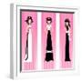 Three Pink Lady-bruniewska-Framed Art Print