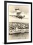 Three Planes over Civic Center, San Diego, California-null-Framed Art Print