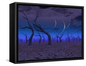 Three Planets Rise Over Dead Lands-rolffimages-Framed Stretched Canvas