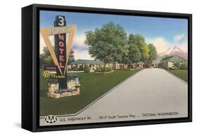 Three Point Motel, Tacoma, Washington-null-Framed Stretched Canvas