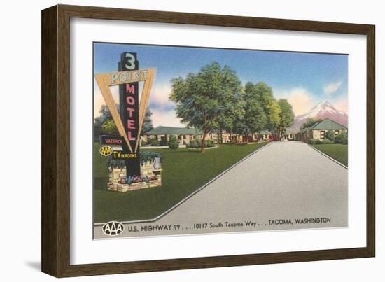 Three Point Motel, Tacoma, Washington-null-Framed Art Print