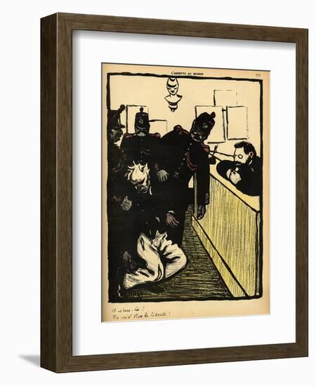 Three Policemen Bring a Man Beaten Black and Blue into the Police Station-F?lix Vallotton-Framed Giclee Print