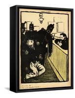 Three Policemen Bring a Man Beaten Black and Blue into the Police Station-F?lix Vallotton-Framed Stretched Canvas