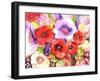 Three Poppies-Neela Pushparaj-Framed Giclee Print