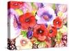 Three Poppies-Neela Pushparaj-Stretched Canvas