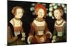 Three Princesses of Saxony, Sibylla (1515-92), Emilia (1516-91) and Sidonia (1518-75)-Lucas Cranach the Elder-Mounted Giclee Print