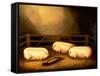 Three Prize Pigs Outside a Sty-null-Framed Stretched Canvas