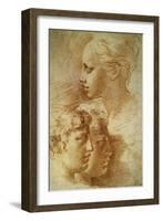 Three Profiles-Parmigianino-Framed Art Print