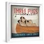 Three Pugs in a Canoe v2-Ryan Fowler-Framed Art Print