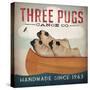 Three Pugs in a Canoe v2-Ryan Fowler-Stretched Canvas