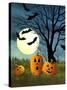 Three Pumpkins-Debbi Wetzel-Stretched Canvas