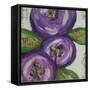 Three Purple Florals-Sherry DiPaolo Art-Framed Stretched Canvas