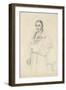 Three-Quarter-Length Portrait of Jean-Francois-Antoine Forest (Graphite on White Wove Paper)-Jean Auguste Dominique Ingres-Framed Giclee Print