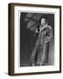Three-Quarter Length Silver Fox Fur Coat with Roll Collar and Deep Side Pockets-null-Framed Photographic Print