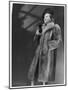 Three-Quarter Length Silver Fox Fur Coat with Roll Collar and Deep Side Pockets-null-Mounted Photographic Print