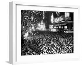 Three Quarters of a Million People Crowd into Times Square-null-Framed Premium Photographic Print