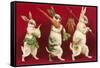 Three Rabbits Carrying Vegetables-null-Framed Stretched Canvas