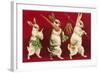 Three Rabbits Carrying Vegetables-null-Framed Art Print