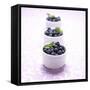 Three Ramekins Full of Blueberries-John Montana-Framed Stretched Canvas