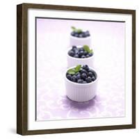 Three Ramekins Full of Blueberries-John Montana-Framed Photographic Print