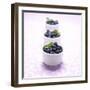 Three Ramekins Full of Blueberries-John Montana-Framed Photographic Print