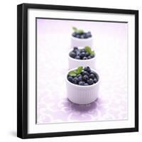 Three Ramekins Full of Blueberries-John Montana-Framed Photographic Print