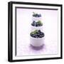 Three Ramekins Full of Blueberries-John Montana-Framed Photographic Print