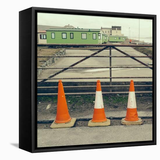 Three Red Cones-Clive Nolan-Framed Stretched Canvas