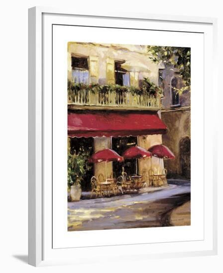 Three Red Umbrellas-Keith Wicks-Framed Giclee Print