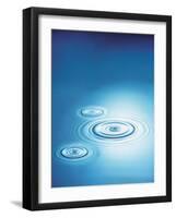 Three Rings in Blue Water with Bright Light Reflection-null-Framed Photographic Print