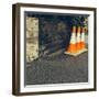 Three Road Cones-Clive Nolan-Framed Photographic Print