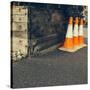 Three Road Cones-Clive Nolan-Stretched Canvas