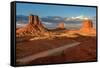 Three Rocks in the Monument Valley.-lucky-photographer-Framed Stretched Canvas