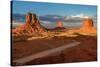 Three Rocks in the Monument Valley.-lucky-photographer-Stretched Canvas