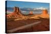 Three Rocks in the Monument Valley.-lucky-photographer-Stretched Canvas