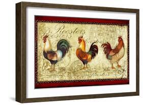 Three Roosters-Viv Eisner-Framed Art Print